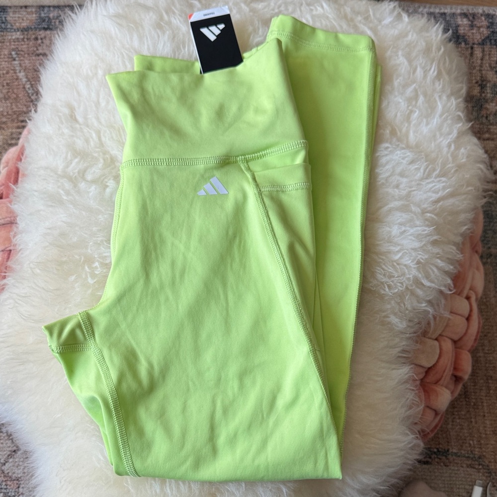 NWT adidas Neon Green High-Waist Leggings